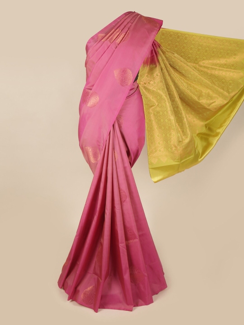 

Pothys Pink & Yellow Ethnic Motifs Art Silk Saree