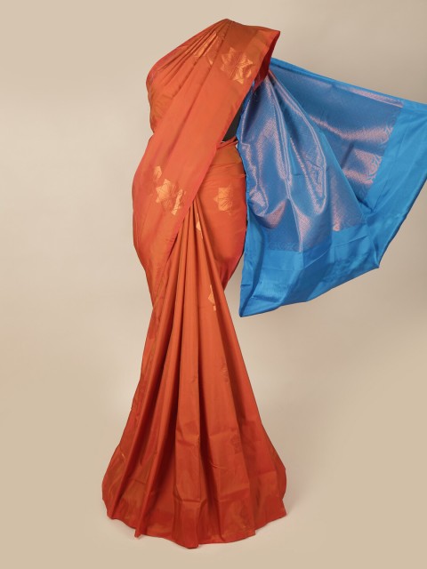 

Pothys Rust & Blue Woven Design Art Silk Saree