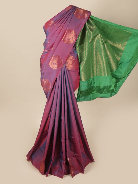

Pothys Purple & Green Ethnic Motifs Art Silk Saree