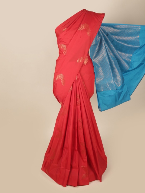 

Pothys Red & Blue Woven Design Art Silk Saree