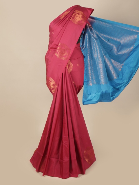

Pothys Pink & Blue Paisley Art Silk Saree