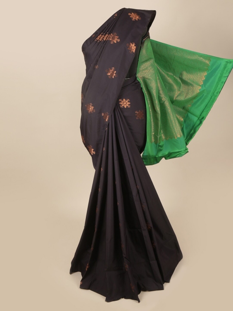 

Pothys Black & Green Ethnic Motifs Zari Art Silk Saree