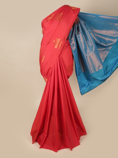 

Pothys Red & Blue Floral Art Silk Saree