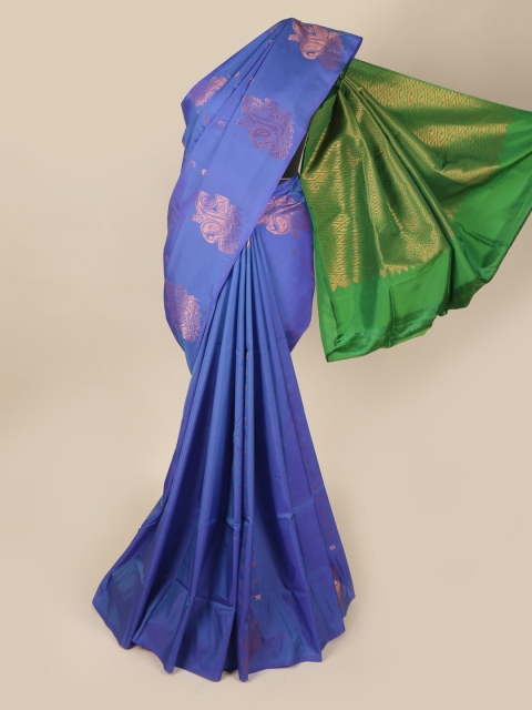 

Pothys Blue & Green Ethnic Motifs Zari Art Silk Saree
