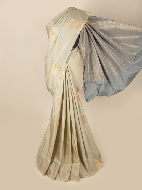 

Pothys Grey & Beige Ethnic Motifs Zari Art Silk Saree