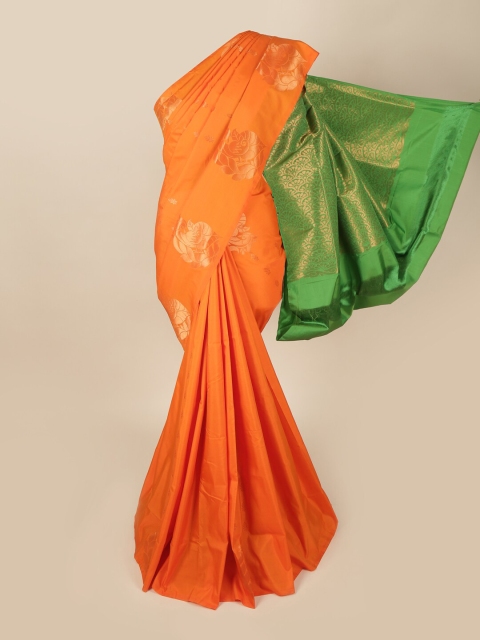 

Pothys Orange & Green Woven Design Zari Art Silk Saree