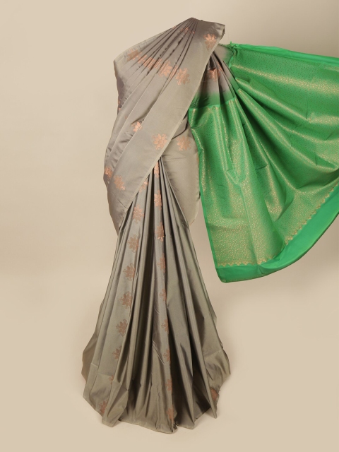 

Pothys Grey & Green Woven Design Zari Art Silk Saree