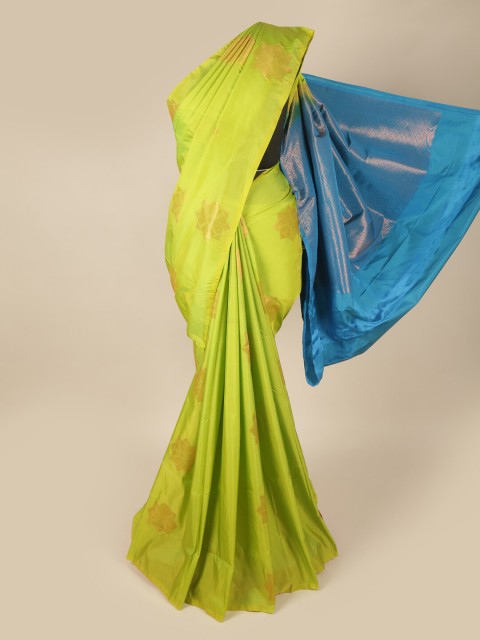 

Pothys Green & Blue Floral Art Silk Saree