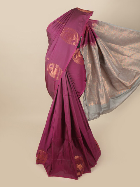 

Pothys Burgundy & Grey Woven Design Art Silk Saree