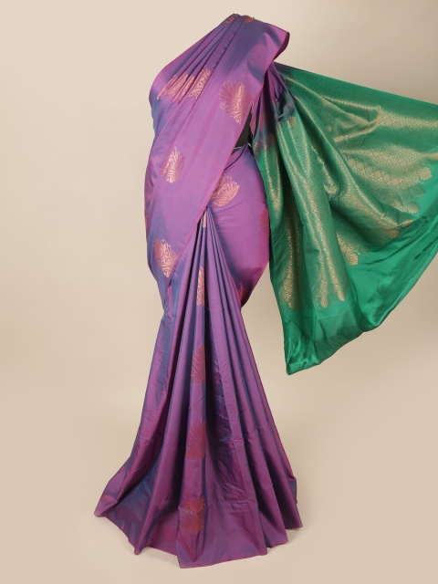 

Pothys Purple & Green Floral Art Silk Saree