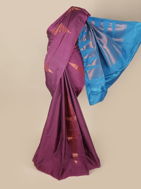 

Pothys Purple & Blue Floral Art Silk Saree