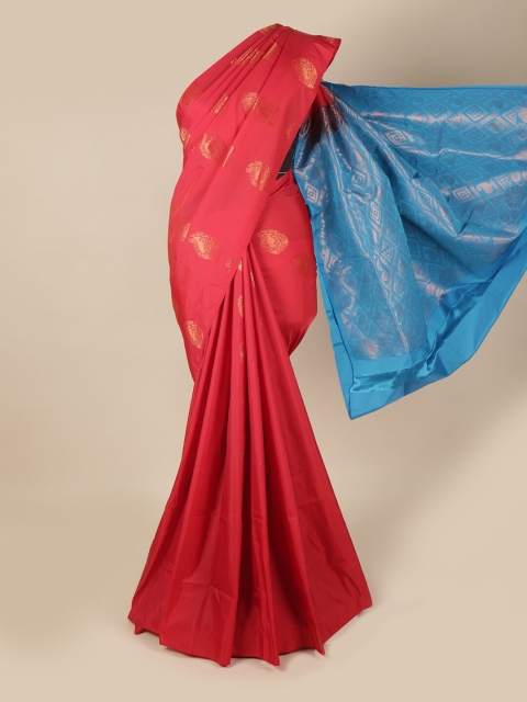

Pothys Red & Blue Ethnic Motifs Zari Art Silk Saree