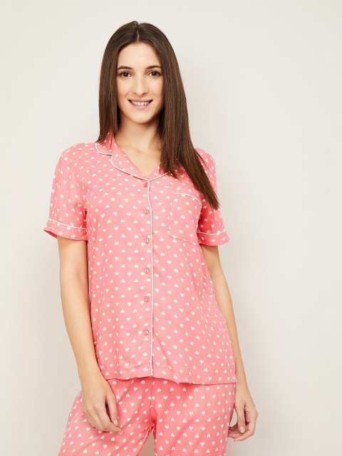 

Ginger by Lifestyle Pink & White Printed Lounge Shirt