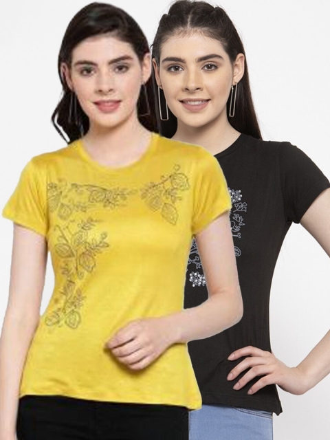 

armure Yellow Floral Regular Top