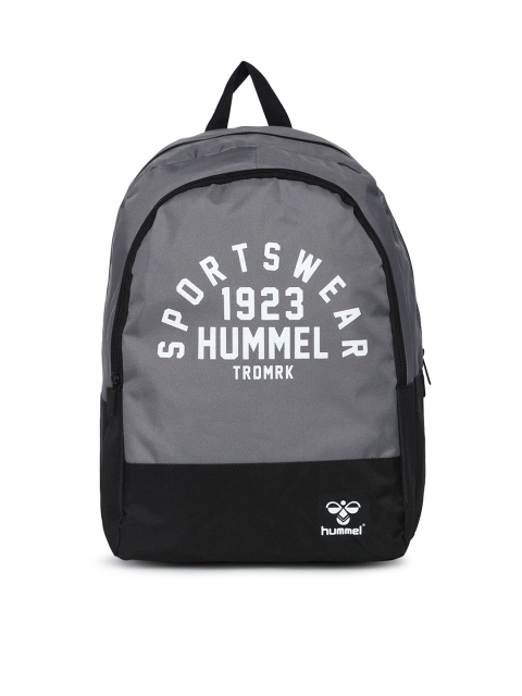

hummel Unisex Grey & White Typography Printed Backpack