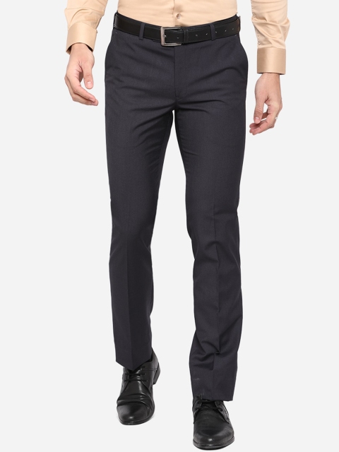 

METAL Men Grey Slim Fit Wrinkle Free Formal Trousers