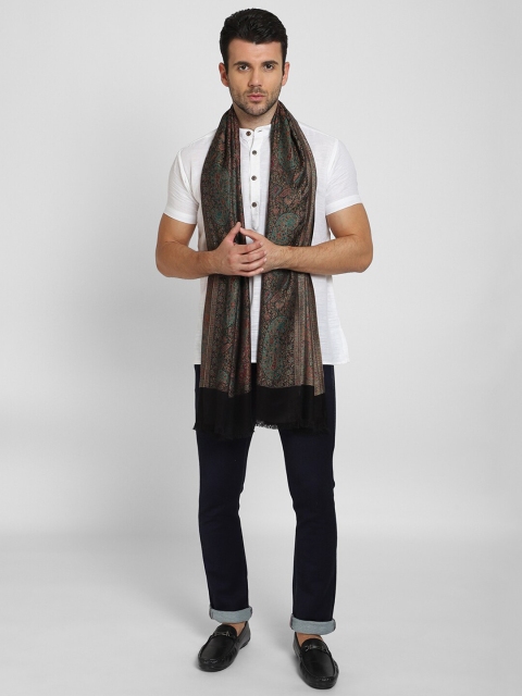 

Aditi Wasan Men Black & Blue Woven Design Stole