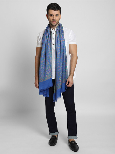 

Aditi Wasan Men Blue & Grey Printed Stole