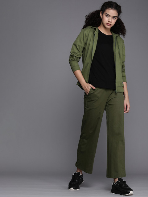 

Allen Solly Woman Women Olive Green Solid Hooded Sweatshirt