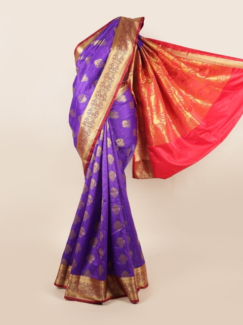 

Pothys Violet & Orange Woven Design Art Silk Saree