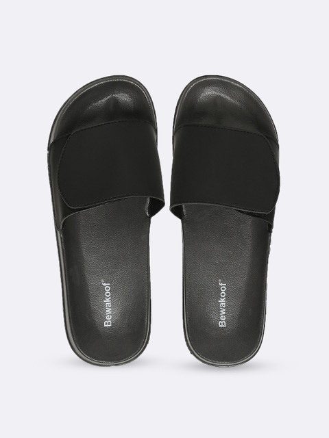 

Bewakoof Men Black Rubber Sliders