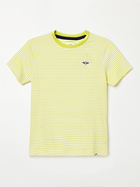

Fame Forever by Lifestyle Boys Yellow & White Striped T-shirt