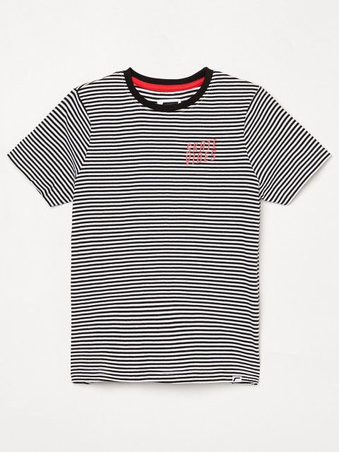 

Fame Forever by Lifestyle Boys Black & White Striped Monochrome T-shirt
