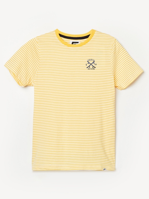 

Fame Forever by Lifestyle Boys Yellow & White Striped T-shirt