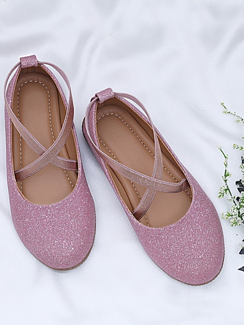 

DChica Girls Pink Glitter Embellished Ballerinas