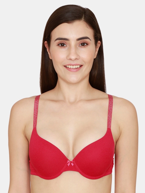 

Zivame Red Underwired Lightly Padded T-shirt Bra