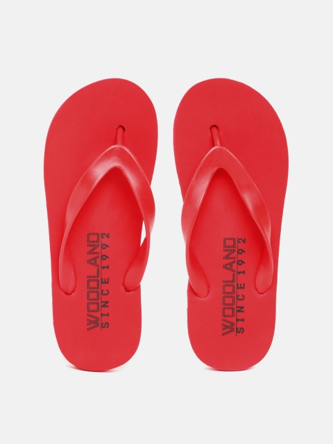 

Woodland Men Red & Black Brand Logo Print Thong Flip-Flops