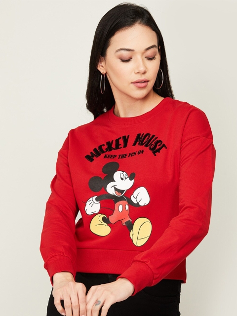 

Ginger by Lifestyle Women Red Printed Sweatshirt