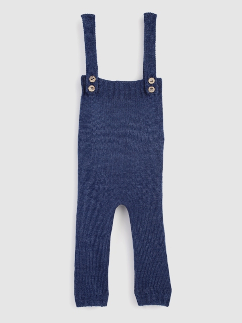 

YK Infant Girls Navy Blue Solid Winter Dungarees
