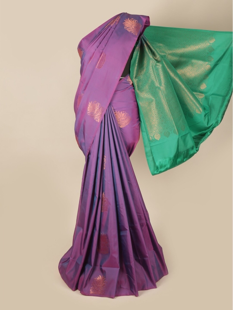 

Pothys Violet & Green Ethnic Motifs Art Silk Saree