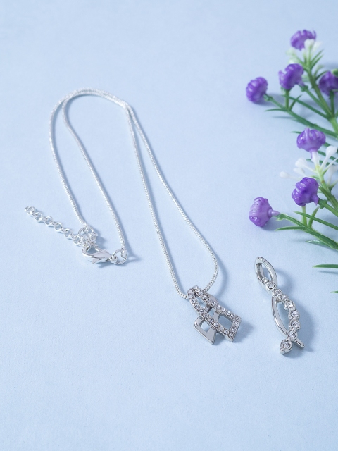 

Golden Peacock Set Of 2 Silver-Toned Pendant With Chains