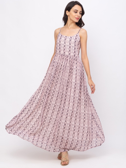 

Iti Women Pink Printed Georgette Maxi Dress