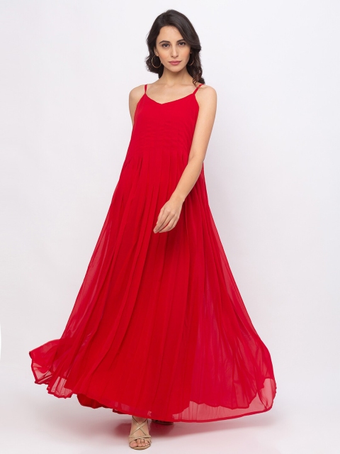 

Iti Red Georgette Maxi Dress