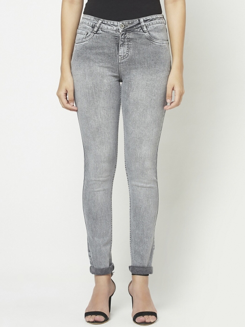 

METTLE Women Grey Light Fade Stretchable Jeans