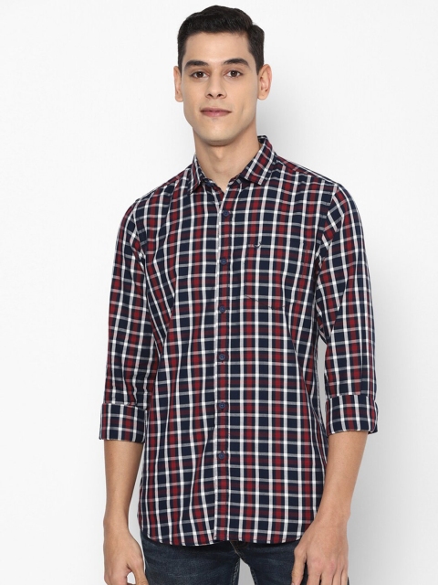 

Allen Solly Sport Men Navy Blue Slim Fit Tartan Checks Casual Shirt