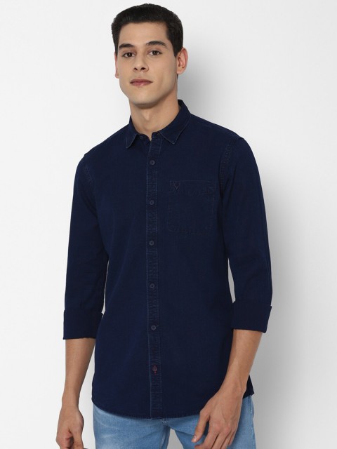 

Allen Solly Sport Men Navy Blue Slim Fit Pure Cotton Casual Shirt