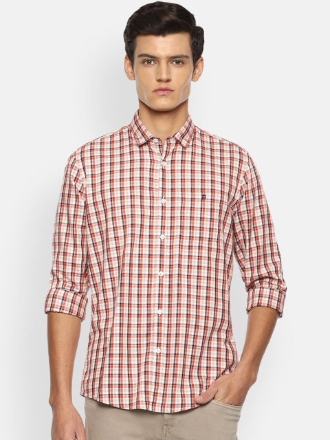 

Louis Philippe Jeans Men Cream Slim Fit Checked Casual Shirt