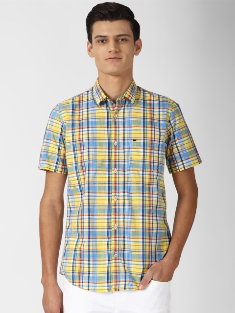 

Peter England Casuals Men Yellow Slim Fit Checked Casual Shirt