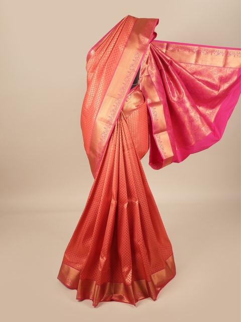 

Pothys Pink & Gold Ethnic Motifs Zari Pure Silk Saree