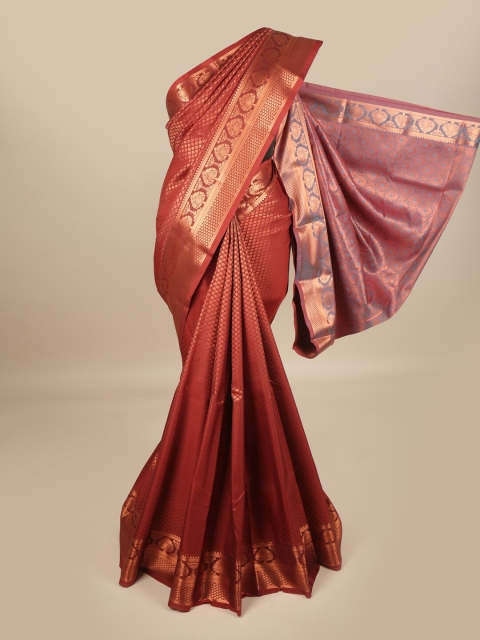

Pothys Maroon & Pink Woven Design Pure Silk Saree