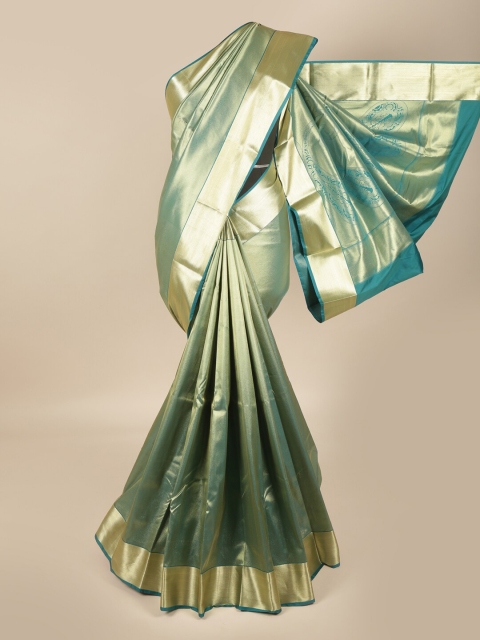 

Pothys Green & Blue Zari Pure Silk Saree