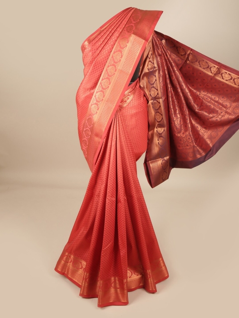 

Pothys Pink & Gold Ethnic Motifs Zari Pure Silk Saree