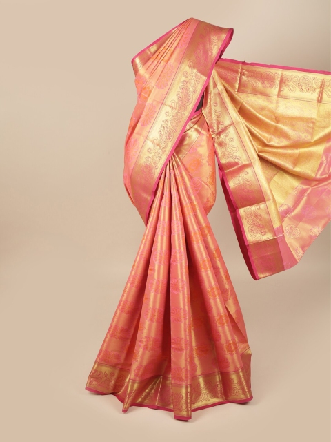 

Pothys Pink & Orange Woven Design Zari Pure Silk Saree