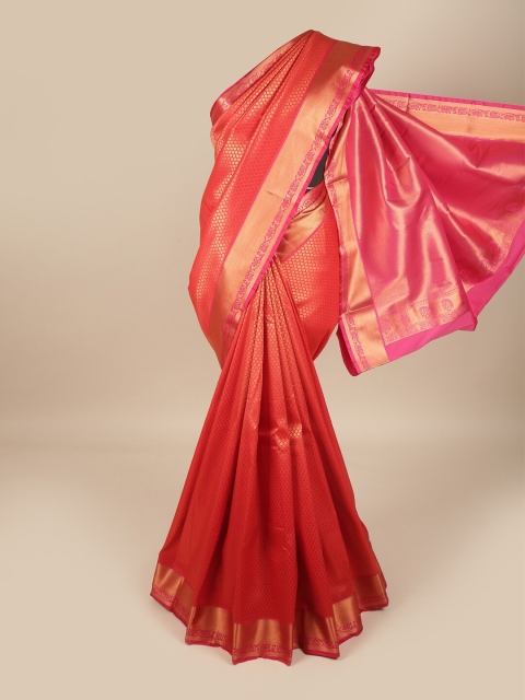 

Pothys Red & Pink Woven Design Zari Pure Silk Saree