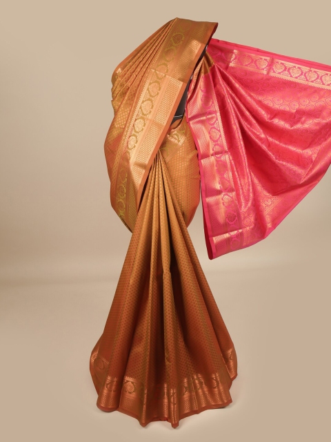 

Pothys Green & Pink Floral Zari Pure Silk Saree