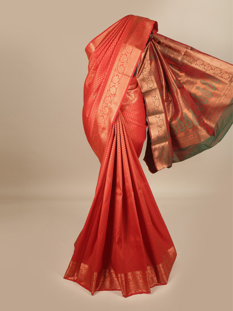 

Pothys Red & Green Woven Design Pure Silk Saree